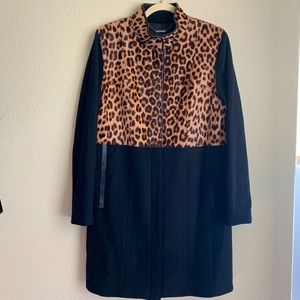 Elie Tahari Calf and Wool Pea Coat